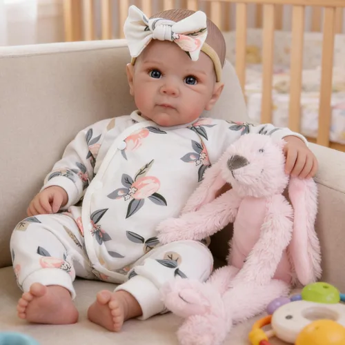 Miniatura 7 de Milidool Muñecas de bebé recién nacidas realistas de 20 pulgadas con cuerpo posable, muñecas de bebé de la vida real con accesorios para niñas