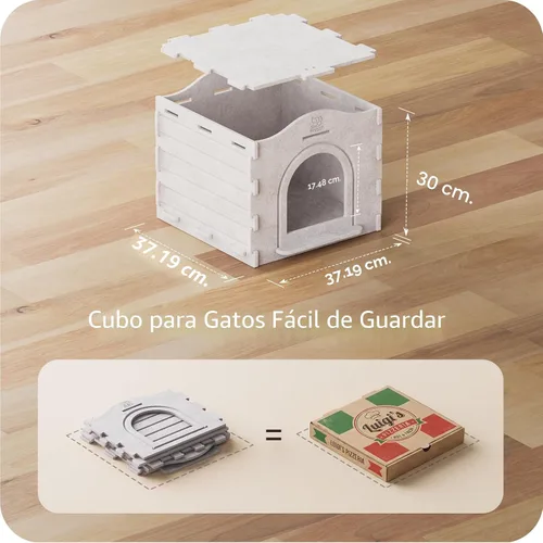 Miniatura 9 de Casas de interior para gatos de interior, cueva cubierta con aislamiento cálido para gatos de interior, fuerte capacidad resistente a los arañazos