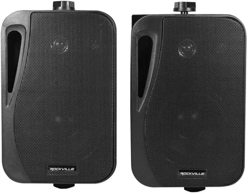 Miniatura 2 de Rockville Par de altavoces HP4S BK de 4 pulgadas, 360 W, para exteriores/interiores, montaje en pared giratorio, IPX44, resistente a la intemperie