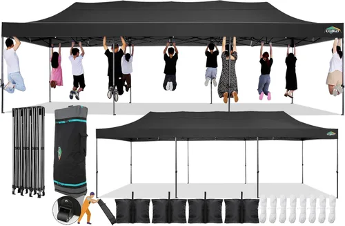 Miniatura 54 de COBIZI Toldo desplegable de 6.6 x 6.6 pies sin pared lateral, toldo resistente UPF 50+ para todas las estaciones, resistente al viento e Azul