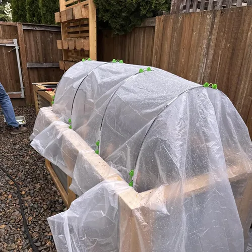 Miniatura 8 de Aros de jardín túnel de cultivo, 6 juegos de aros de invernadero de 7 pies para camas elevadas, marco de fibra de vidrio inoxidable para red