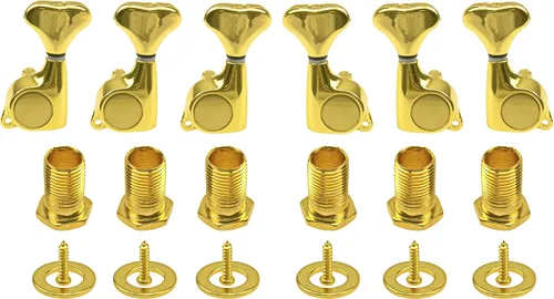 Miniatura 8 de Juego de 6 cabezales de máquina de guitarra Yootones sellados, afinadores de repuesto 3L+3R compatibles con guitarras eléctricas o acústicas Strat