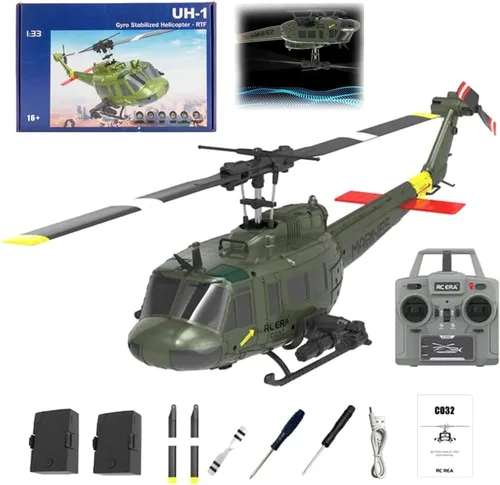 Miniatura 11 de RC ERA C032 UH-1 Huey Helicópteros RC para adultos principiantes, escala 1/48 6CH 2.4G 6 ejes giroscopio control remoto aeronave estabilizada