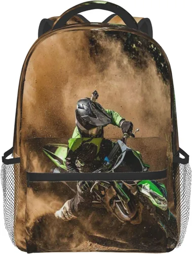 Mochila de motocross para niños, niñas y hombres, mochila de viaje para computadora portátil casual, mochila universitaria de regreso a la escuela,