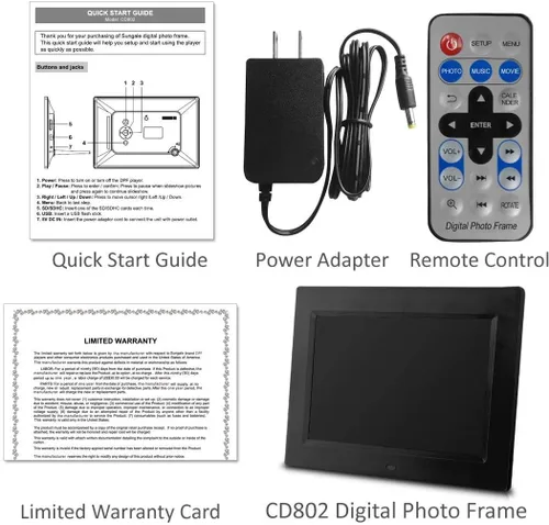 Miniatura 3 de Marco de fotos digital de 8 pulgadas y reproductor multimedia - Muestra videos y fotos y configura música para reproducir. Incluye almacenamiento