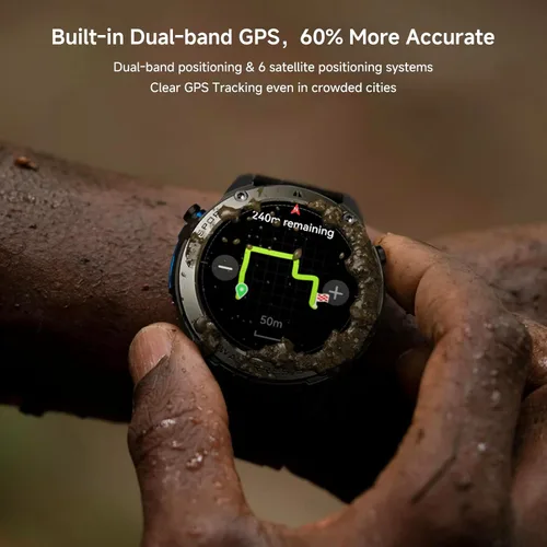 Miniatura 2 de Reloj inteligente con GPS para hombre, reloj inteligente militar resistente, brújula, resistente al agua hasta 164.0 ft, batería grande de 500 mAh