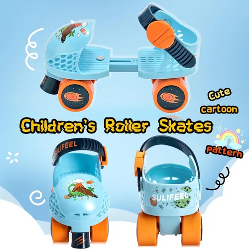 Miniatura 2 de SULIFEEL Patines de ruedas cuádruples ajustables para niños, patines de ruedas para principiantes para niñas y niños de 2 a 5 años de edad