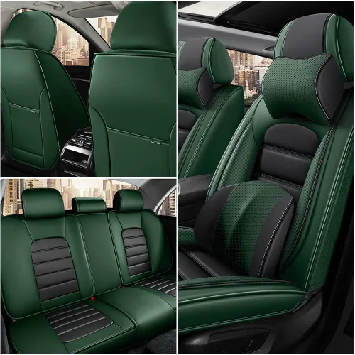 Miniatura 2 de Fundas de asiento de automóvil de lujo para Volkswagen ID.4 2021-2023, funda de asiento de piel sintética impermeable, suave, transpirable