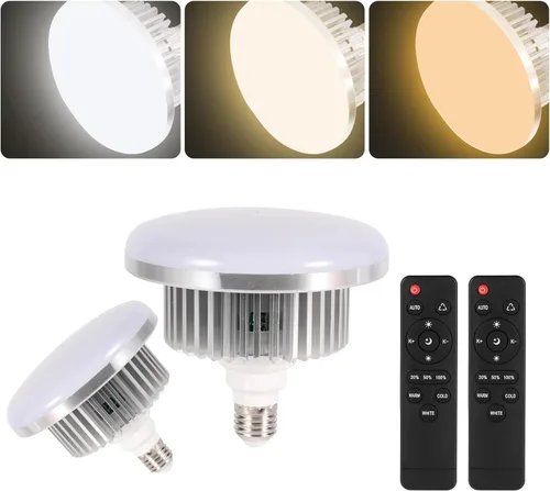 Bombilla LED tricolor regulable de 175 W para fotografía de 3000 a 6700 K, bombilla de caja de luz de color en enchufe E27 para fotografía,
