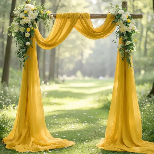 Miniatura 10 de Tela para Drapeado de Arco de Boda Azul Real 20 FT 1 Panel Cortinas de Gasa Azul Cortinas de Telón de Fondo Transparentes Arcos de Boda