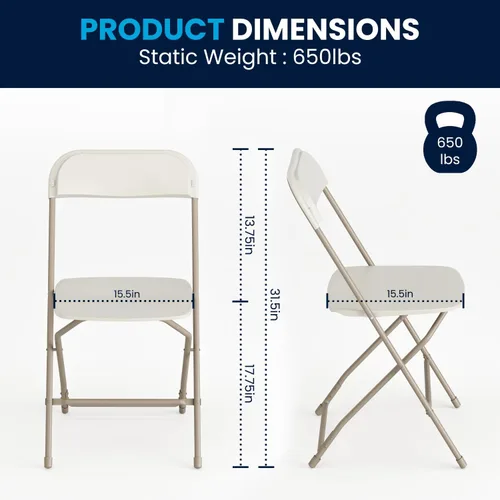 Miniatura 2 de Flash Furniture Hercules Series - Sillas plegables de plástico para fiestas y bodas, asientos apilables para eventos comerciales, juego de 10