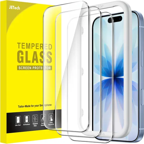 Miniatura 20 de JETech Protector de Pantalla para iPhone 17 Pro de 6.3 Pulgadas, Película de Vidrio Templado con Herramienta de Fácil Instalación, Dureza 9H