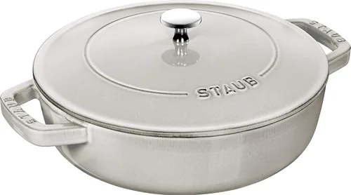 Staub 40501-479 Sartén para saltear Braiser, Campagne, 10.2 pulgadas (10.2 in), grande, doble mano, esmalte fundido, olla, tipo poco profundo,