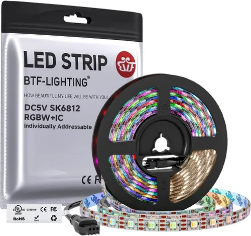 Miniatura 13 de BTF-LIGHTING RGBW RGB+Blanco Frío SK6812 (Similar WS2812B) 4 Colores en 1 Tira LED, Direccionable Individual, 16.4 pies, 60 píxel/m, 300LED Luz