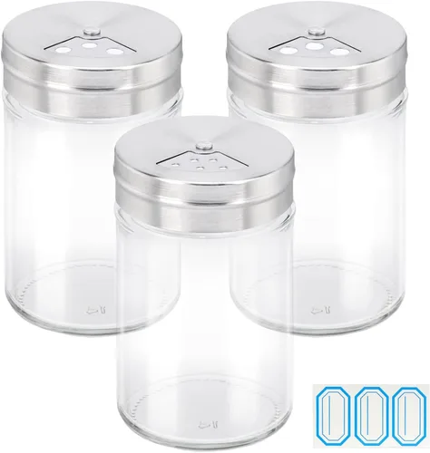 Miniatura 26 de Segarty Tarros de especias con tapas cocteleras, paquete de 6 botellas de vidrio de 4 onzas con tapa de acero inoxidable, recipientes de vidrio