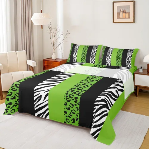 Miniatura 42 de Juego de sábanas abstractas de piel de guepardo, tamaño individual, decoración de lujo para habitación de niños, niñas y mujeres, juego de ropa