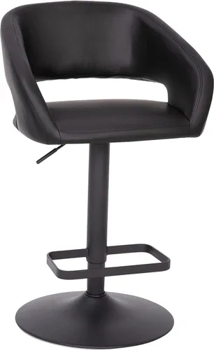 Flash Furniture Erik Taburete de bar contemporáneo de altura ajustable con reposapiés y respaldo medio redondeado, taburete tapizado o altura de