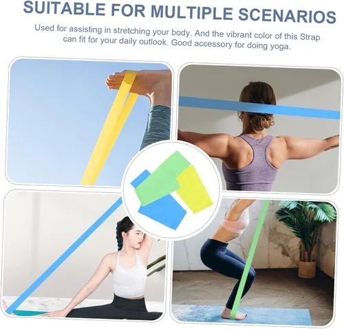 Miniatura 7 de Juego de 3 bandas de resistencia elásticas para ejercicio, entrenamiento de espalda y hombros para yoga y entrenamientos en casa