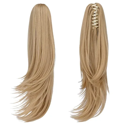 Miniatura 19 de Extensión de cola de caballo, extensiones de cabello con clip de garra de 24 pulgadas, extensiones de cabello largo y lacio, extensión de cabello