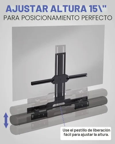 Miniatura 5 de SANUS Soporte de TV para barra de sonido Sonos Arc y Sonos Arc Ultra - Profundidad ajustable para Dolby Atmos - Soporte universal para televisores