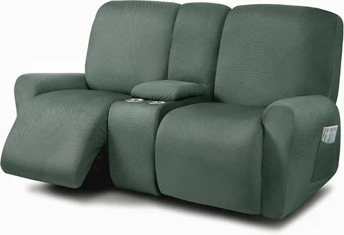 Miniatura 32 de ULTICOR Fundas para Sofá Reclinable de 8 Piezas, Fundas Elásticas de Hilo Teñido para Sofá Reclinable de 3 Cojines, Fundas Deslizables para Sofá