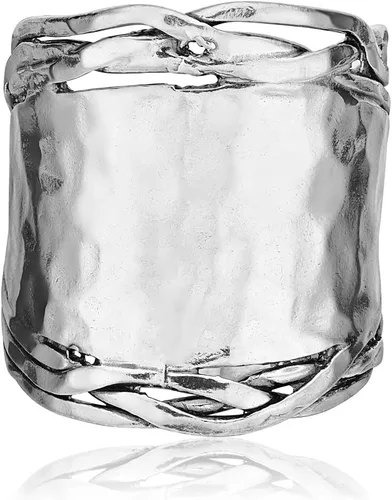Miniatura 3 de JEAN RACHEL JEWELRY Anillo de plata de ley 925, aspecto antiguo, hipoalergénico, sin níquel ni plomo, colección de diseñador artesanal hecha a mano