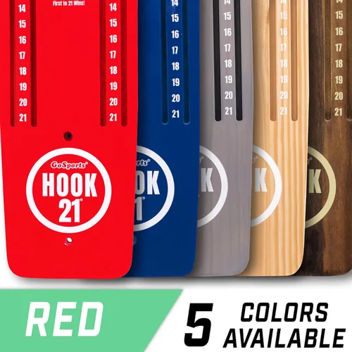 Miniatura 6 de GoSports Hook 21 Juego de columpio de anillo montado en la pared con brazo plegable - Juega en interiores o exteriores Rojo