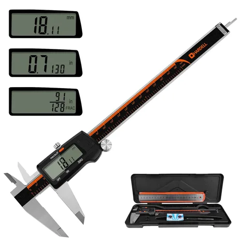 Miniatura 9 de HARDELL Calibrador Digital de 6 Pulgadas con Pantalla LCD Grande, Herramienta de Medición de Calibradores con Función de Apagado Automático