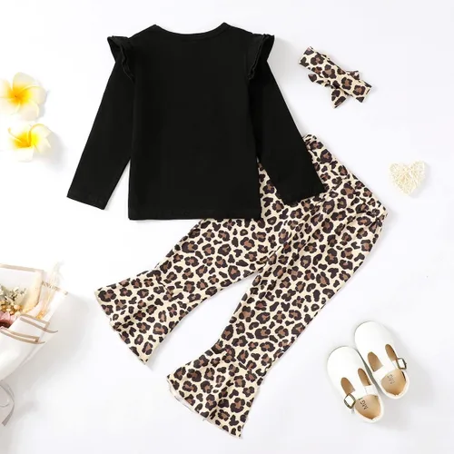 Miniatura 3 de Traje de bebé niña de 2 cumpleaños para niña de 2 años de edad, ropa de leopardo