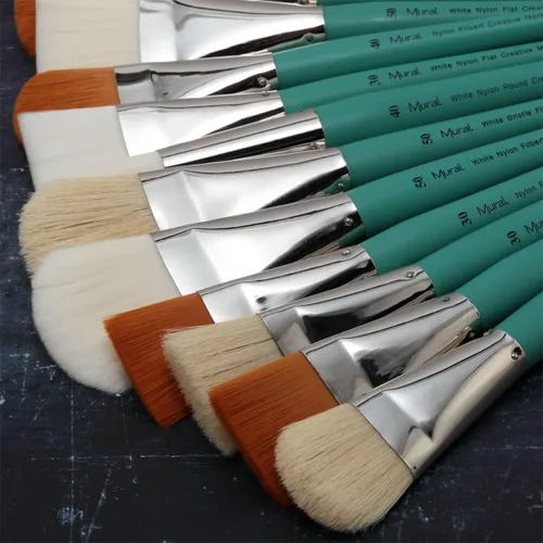 Miniatura 7 de Creative Mark Art Supplies - Pincel de pintura de filamento sintético para murales grandes, color blanco - Filbert #30 - Suministros para artistas
