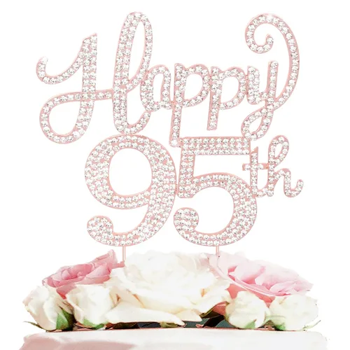 Miniatura 38 de LASKYER Decoración de feliz cumpleaños número 10, decoración de pastel de diamantes de imitación dorados de 10º cumpleaños – Letrero de metal