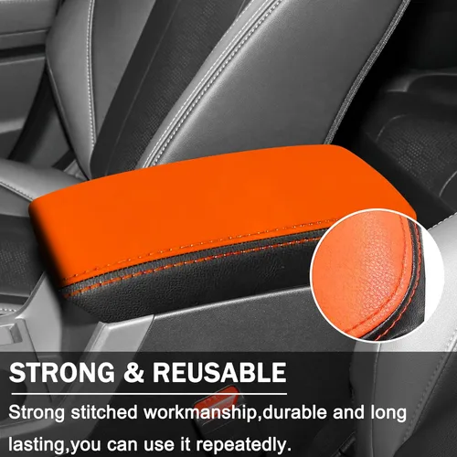 Miniatura 3 de Funda para reposabrazos de consola central para Subaru Crosstrek/Impreza, accesorios 2024 2025 2026 de cuero para consola central, caja de naranja