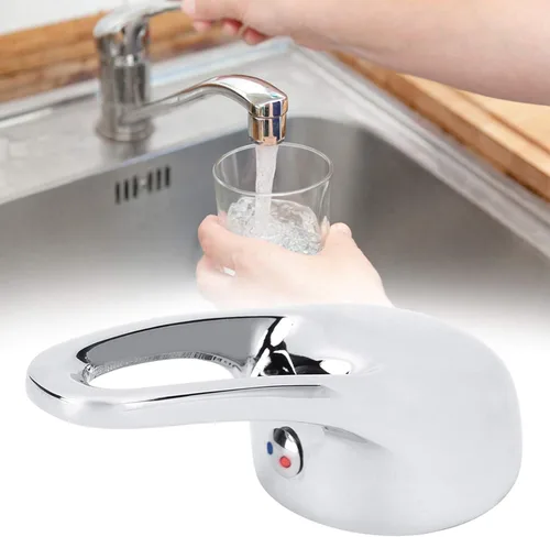 Miniatura 7 de Reemplazo de manija de grifo de una sola palanca de 1.378 in para baño cocina aleación de zinc acabado cromado 1.4 pulgadas