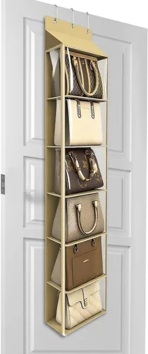 Miniatura 9 de Lirex Organizador de bolso para colgar sobre la puerta y estante para el armario, organizador de almacenamiento de bolsos con colgador para bolsos.
