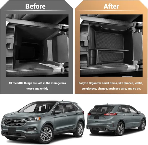 Miniatura 7 de Bandeja organizadora de consola central para Ford Edge 2024 2021-2024 Edge SE/SEL/ST-Line/Titanium/ST consola central de almacenamiento Bandeja