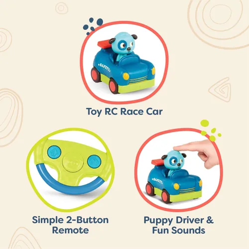 Miniatura 2 de B. toys Coche de control remoto para niños pequeños, niños - Control remoto con 2 botones grandes - Vehículo RC rápido con sonidos divertidos - Más