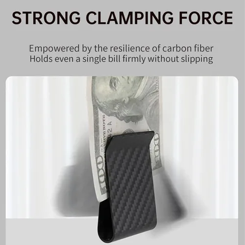 Miniatura 8 de CL CARBONLIFE Billetera de fibra de carbono con clip para dinero en efectivo y tarjeta de crédito, clip minimalista súper delgado y ligero