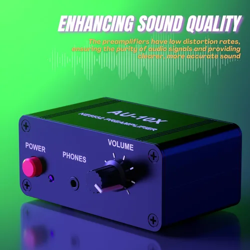 Miniatura 2 de Preamplificador de fono, mini preamplificador de audio estéreo, amplificador de auriculares, preamplificador de fonógrafo para preamplificador