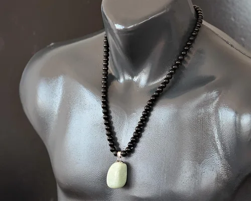 Miniatura 24 de Colgante de turmalina cruda natural, Collar de cuentas de ónix negro genuino, Collar de piedra negra, Collar de piedras preciosas, Cuentas de 0.315