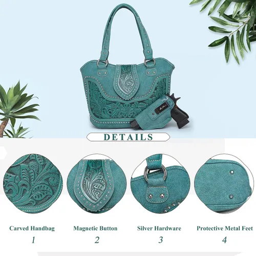 Miniatura 5 de Montana West - Bolso estilo tote occidental para mujeres, bolso de hombro con grabado. Bolsos y carteras para damas