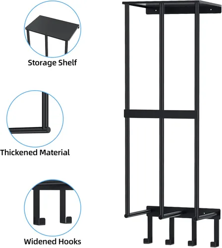 Miniatura 6 de Estante de almacenamiento para sillas de camping para la pared del garaje, estante de almacenamiento para sillas de camping de metal con soporte