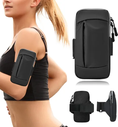 Brazalete para correr, correa deportiva ajustable para correr, brazalete de entrenamiento para iPhone, bolsa de celular para ejercicio para hombres