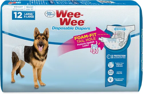 Miniatura 14 de Four Paws Wee-Wee - Pañales de entrenamiento para perros desechables y ajustables, superabsorbentes, protección a prueba de fugas para perros