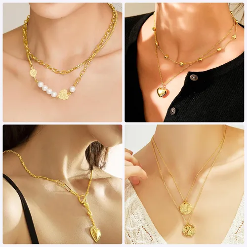 Miniatura 6 de Ecoofor Cadenas de collar de oro para hacer joyas, 62.3 pies, 8 rollos de cadenas de joyería para hacer collares, pulseras y joyas con anillos
