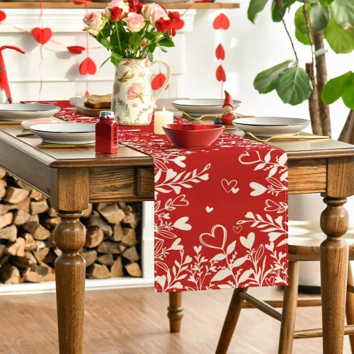 Miniatura 3 de Artoid Mode Camino de mesa con diseño de corazón rojo para el día de San Valentín, decoración de mesa de comedor de cocina de temporada