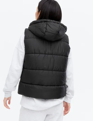 Miniatura 5 de EsheSy Chaleco acolchado para mujer con capucha extraíble, sin mangas, con cremallera completa, chaqueta acolchada de plumón