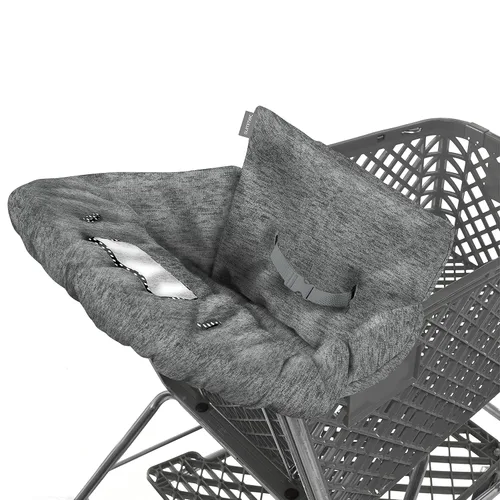 Miniatura 6 de Funda de verano 2 en 1 para carrito de compras (gris jaspeado) y funda para silla alta con posicionador de asiento extraíble, correa, soporte