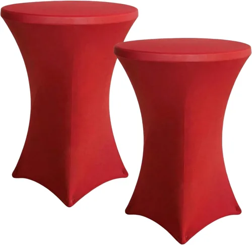 Miniatura 17 de Mantel para mesa de cóctel, paquete de 2 manteles de cóctel ajustables de elastano, manteles redondos elásticos para bar, boda, fiesta, banquete