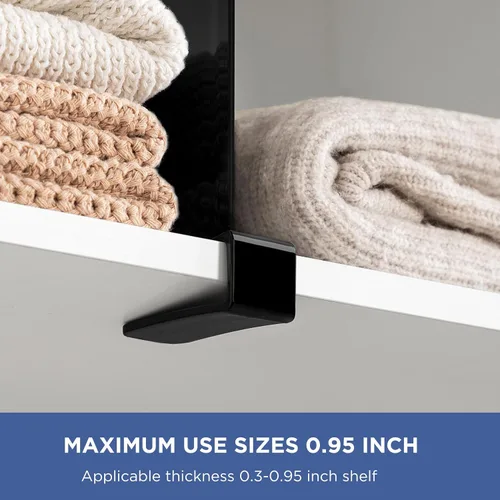 Miniatura 7 de HBlife 6 separadores de estantes negros, organizador vertical de bolso para armario, perfecto para suéteres, camisas, bolsos en el dormitorio