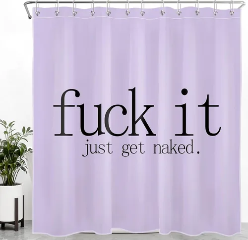 Miniatura 15 de LB Fuck It Get Naked - Cortina de ducha pequeña de 48 x 68 pulgadas, forro de cortina de ducha en blanco y negro, cortina de ducha estrecha